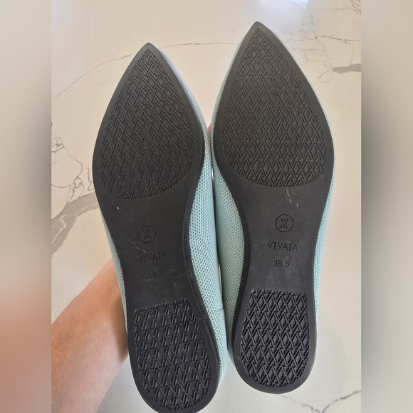 Vivaia Pointed Toe Knit Loafers Blue Size 38.5 - Picture 8 of 8
